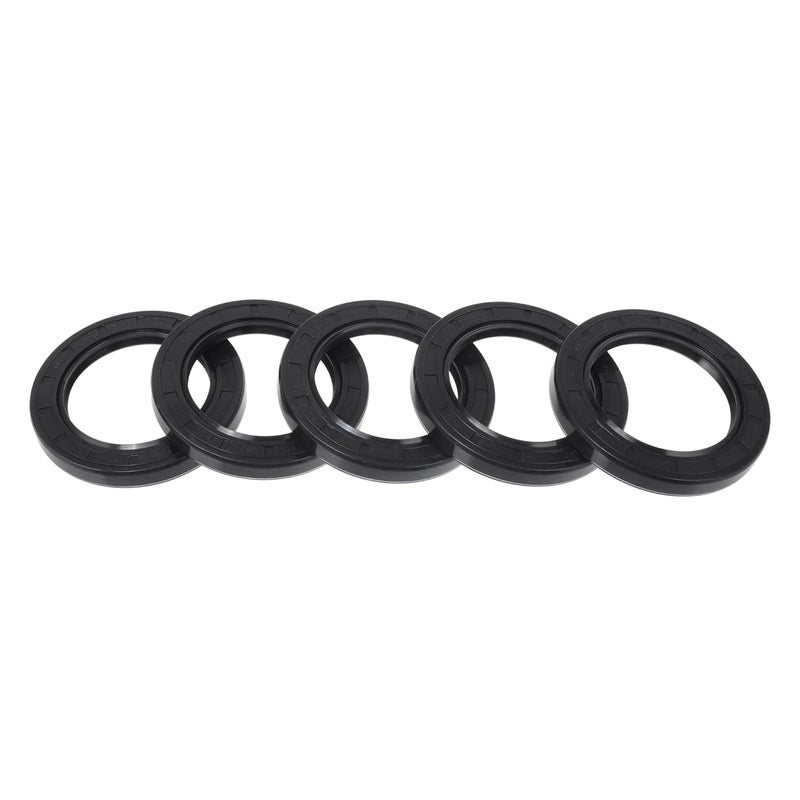 RATCHROLL Universal Oil Seal TC Double Lip W Steel Spring Seal Ring Rotary Shaft Seal 55x80x10mm High Pressure NBR Rubber Black 5 Pcs - Image 1